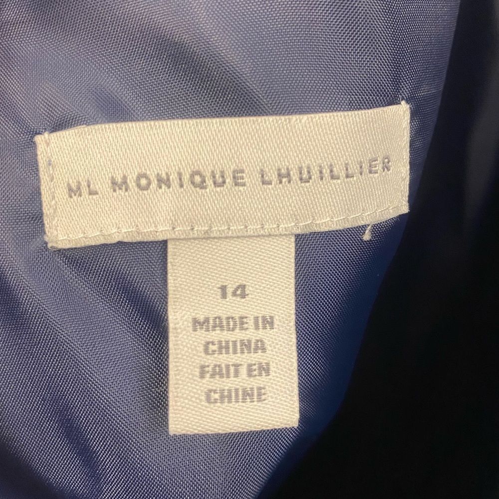 Ml Monique lhuillier ladies 14 navy blue formal - Picture 4 of 5